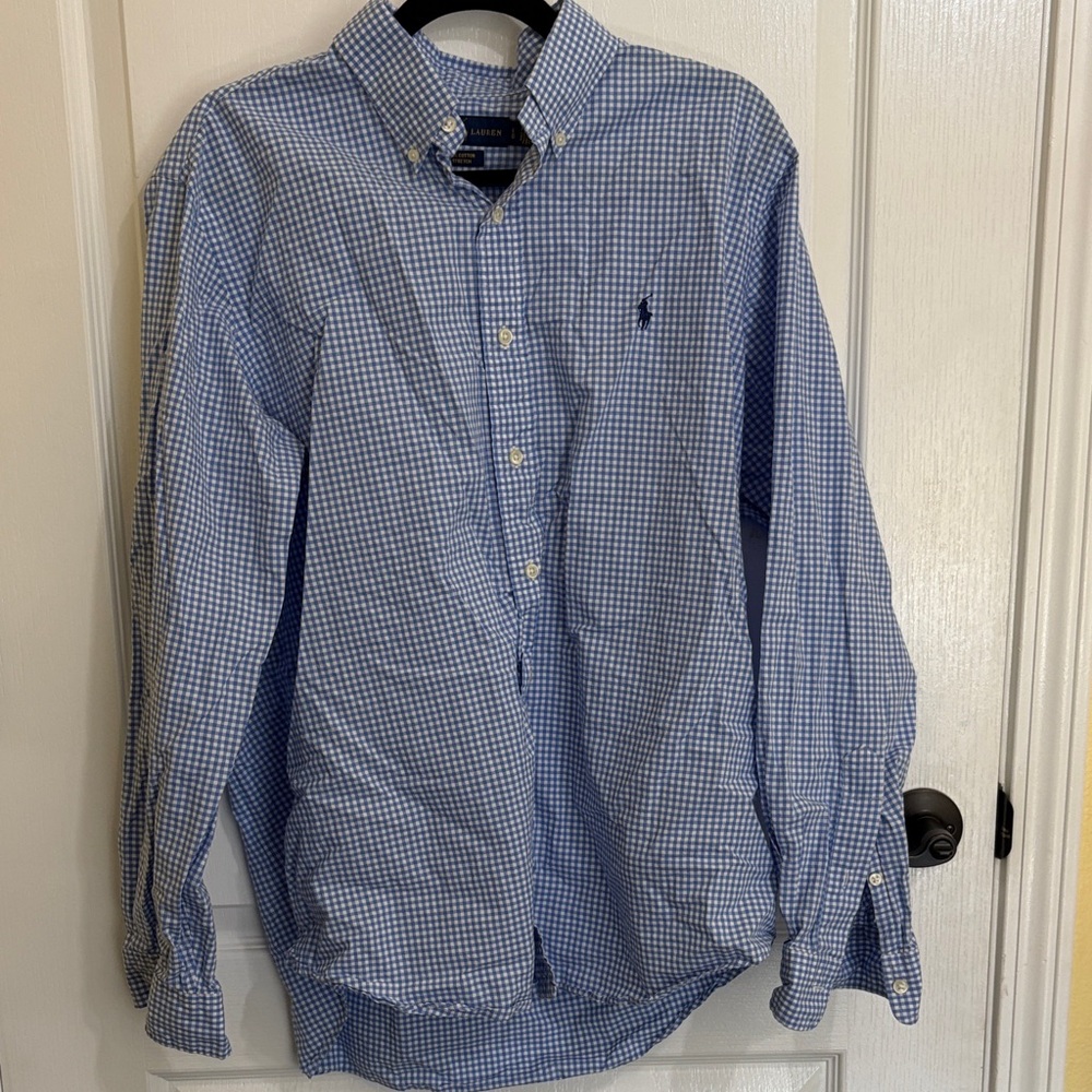 Polo by Ralph Lauren Men's Navy and White Gingham Shirt - Picture 2 of 4